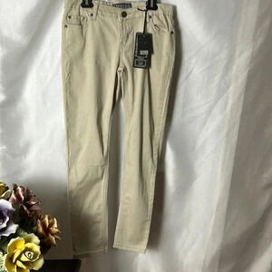 Y2K VINTAGE 1993 Oxygen jeans NWT women Med. cream colored skinny  low rise.